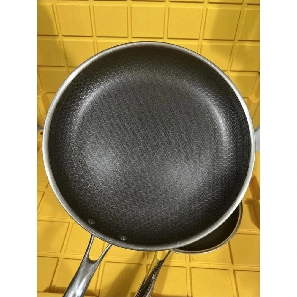 HEXCLAD 2 Piece Nonstick Stainless Steel Frying Pan Set 10 12